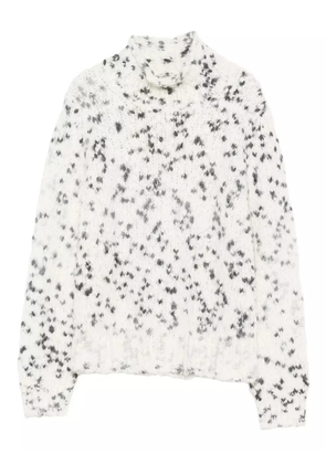 Kangra high-neck speckled knit sweater - White