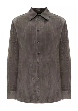 Dolce & Gabbana suede button-down shirt - Grey
