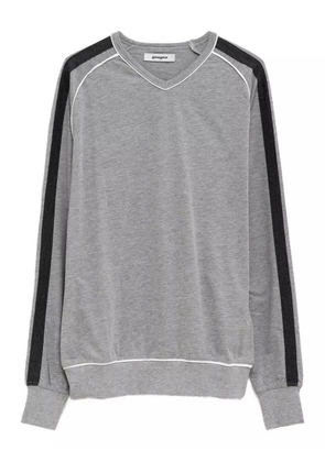 Gimaguas Lucas stripe-detail long-sleeve T-shirt - Grey