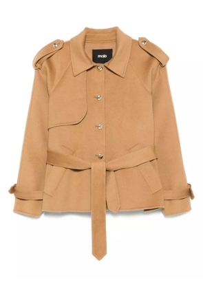 Maje belted button-fastening jacket - Brown