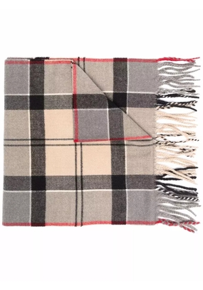 Barbour plaid-check fringed scarf - Neutrals