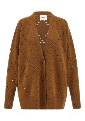 Nude long-sleeve cut-out cardigan - Brown