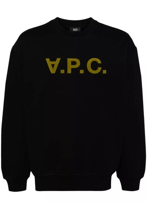 A.P.C. devoré effect logo-print round neck sweatshirt - Black