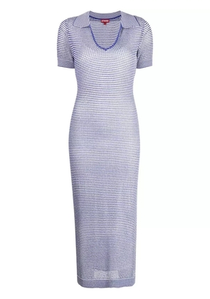 STAUD Oceane lined mesh midi dress - Blue