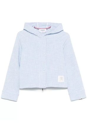 Thom Browne gingham tweed jacket - Blue