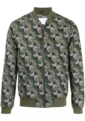 Ports V abstract-print bomber jacket - Green