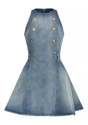 Balmain button-embellished denim dress - Blue