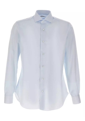 Barba classic-collar cotton shirt - Blue