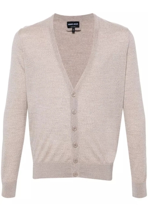 Giorgio Armani V-neck wool cardigan - Neutrals