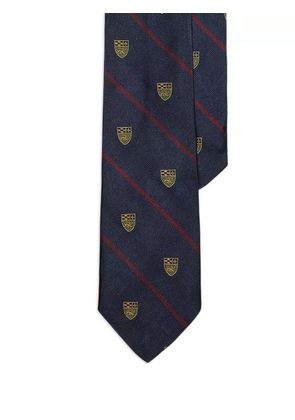 Polo Ralph Lauren lion-crest striped silk tie - Blue