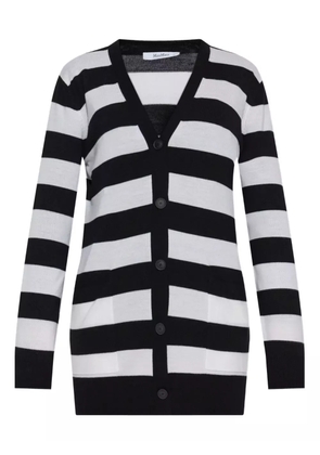 Max Mara striped button-up cardigan - Black