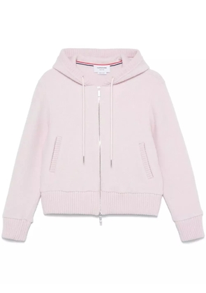 Thom Browne zip-up wool hoodie - Pink