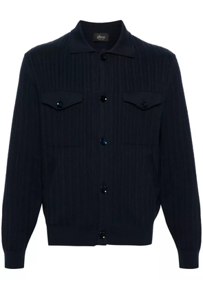 Brioni spread-collar buttoned cardigan - Blue