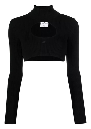 Courrèges logo-embroidered cut-out jumper - Black