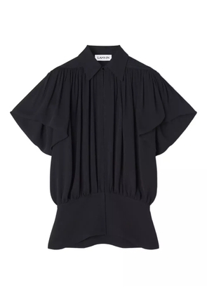 Lanvin pleated-panel short-sleeve top - Black