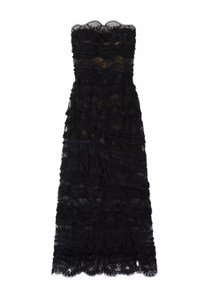 Ermanno Scervino crystal-embellished ruffled midi dress - Black