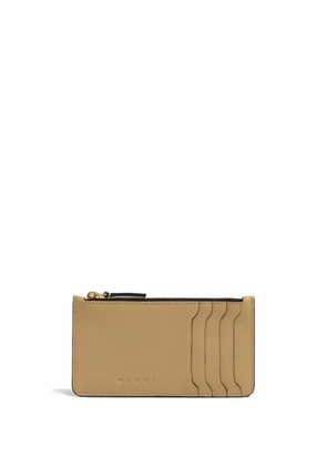 Marni zipped leather card case - Neutrals