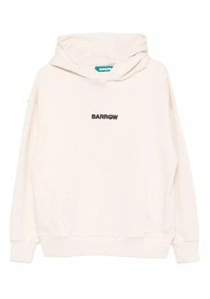 BARROW teddy-print cotton hoodie - Neutrals