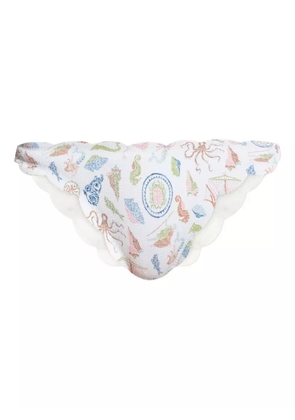 Marysia Antibes cameo-print bikini bottoms - White