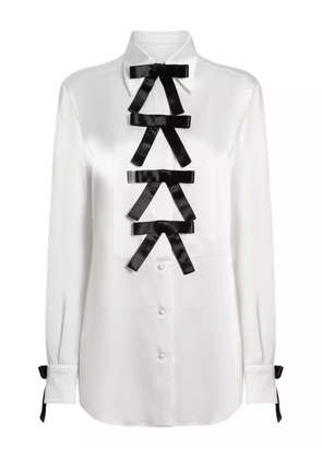 Dolce & Gabbana bow-embellished satin blouse - White