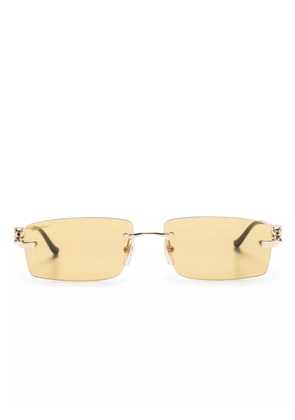 Cartier Eyewear Panther rectangle-frame sunglasses - Gold