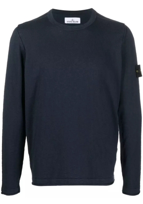 Stone Island logo-patch sleeve jumper - Blue