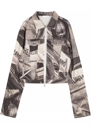 Helmut Lang car-print denim shirt jacket - White