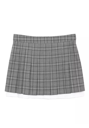 Juun.J wool checked skirt - Grey