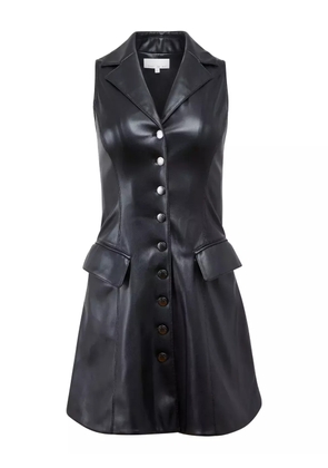 Fleur Du Mal Harley button-front pocket mini dress - Black