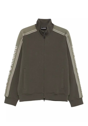 Emporio Armani logo-tape zip-up sweatshirt - Green