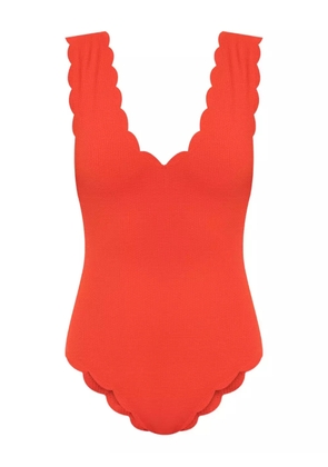 Marysia Charelston scallop-trim swimsuit - Red