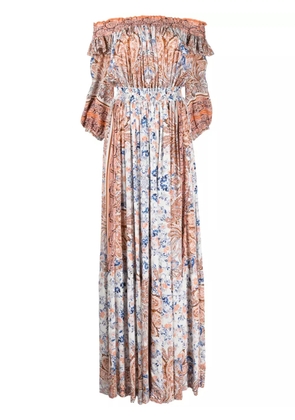 Evarae floral-print colette maxi dress - Brown