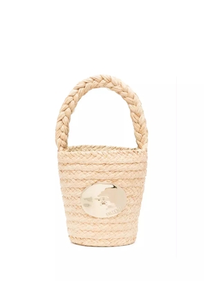 Patou Iconic raffia bucket bag - Neutrals
