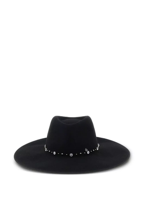Maison Michel wide-brim crystal-embellished hat - Black