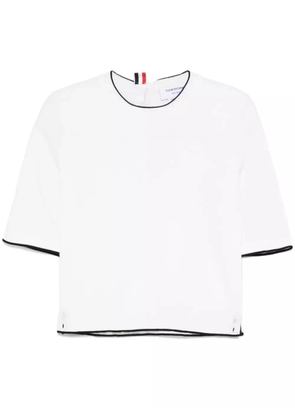 Thom Browne 4-Bar stripe cotton T-shirt - White