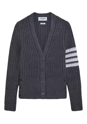 Thom Browne 4-Bar stripe V-neck cardigan - Grey