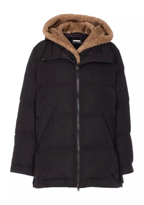 LOU ANDREA hooded zip-front parka coat - Black