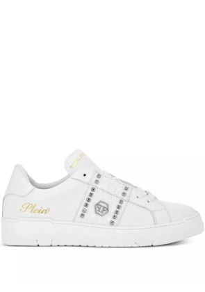Philipp Plein stud-embellished leather sneakers - White