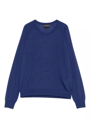 Emporio Armani embellished wool sweater - Blue