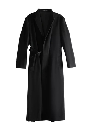 Yohji Yamamoto belted flared coat - Black