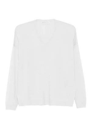 GOES BOTANICAL v-neck long-sleeve sweater - White