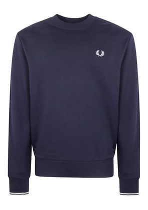 Fred Perry laurel-embroidered cotton sweatshirt - Blue