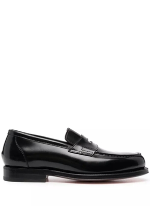 Santoni slip-on leather loafers - Black