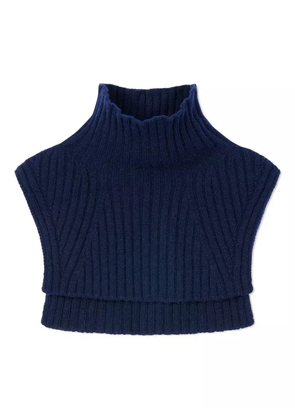 BOMPARD ribbed high-neck cashmere bib - Blue