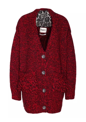 Essentiel Antwerp lace-insert button cardigan - Red