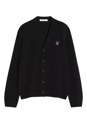 Maison Kitsuné Fox Head-detail wool cardigan - Black