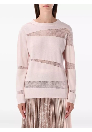 Fabiana Filippi long-sleeve mohair-inserts sweater - Pink