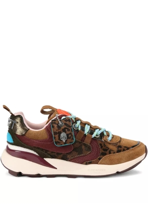 Kurt Geiger London Kurt Runner leopard-print leather sneakers - Brown