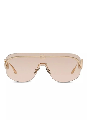 Dolce & Gabbana Eyewear logo-plaque pilot-frame sunglasses - Gold