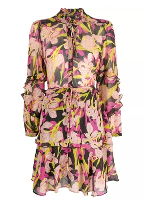 PINKO Piccadilly floral-print ruffled minidress - Black